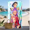 Asciugamano da Spiaggia Stampato Kpop Demon Hunters, Asciugamano Grande Assorbente ad Asciugatura Rapida per Estate e Attività all'Aperto in Acqua