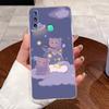 Jelly Casing For Huawei Y7P 2020/P40 lite E/Honor 9C/Y8P 2020/P Smart S Clear Silicone Soft TPU Cover Cute Cat Protective Case