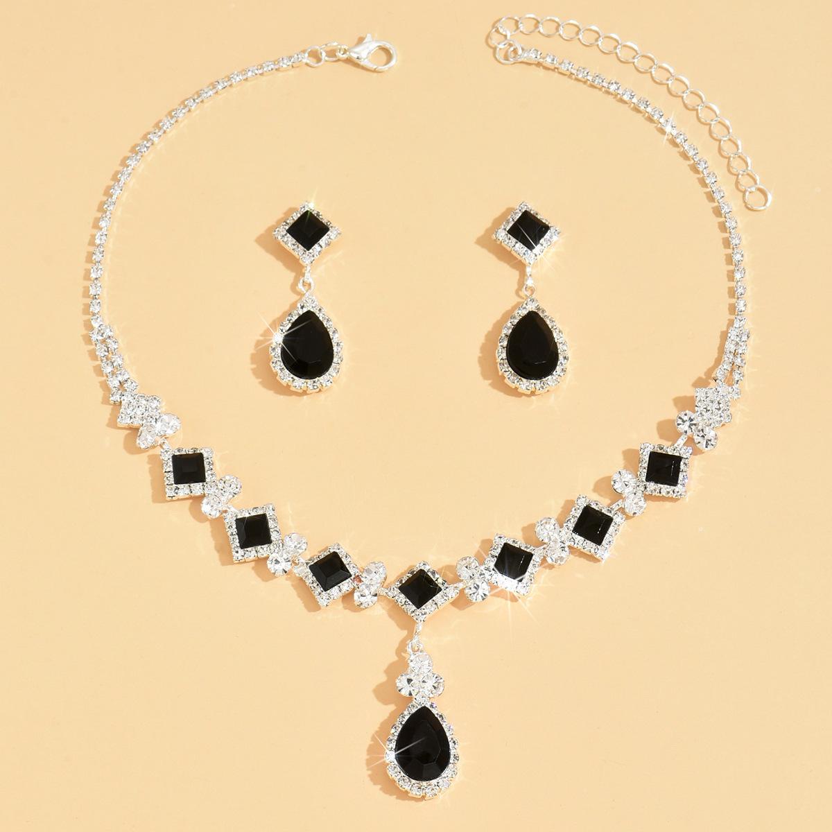 Свадебный набор украшений Женский набор Банкетная свадьба Вечеринка Элегантный набор серьги-ожерелье