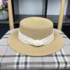 Light luxury Internet celebrity French small straw woven flat top flat brim straw hat women's summer travel simple sun protection holiday visor