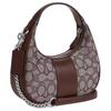 Coach Carmen 20 Logo Leather Shoulder Crossbody Handbag Small Women Handbags Silver Oak Maple CU984-SVS8S