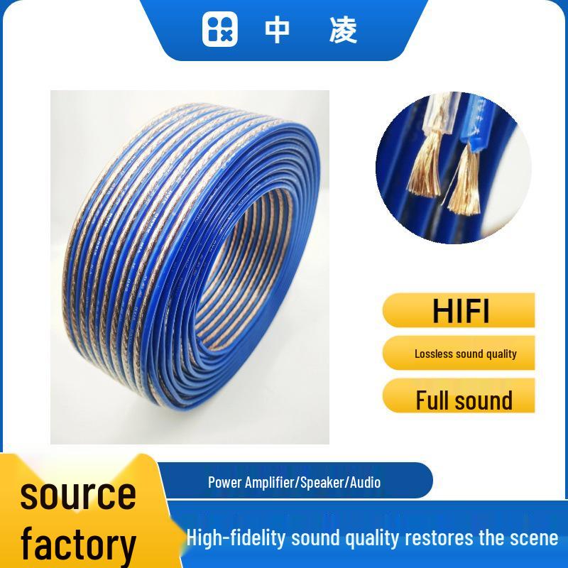 

600-Core Transparent Blue Edge Car Audio Speaker Cable
