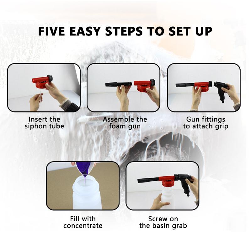 SEAMETAL Bilskum Vannpistol Sprayboks Håndluftpumpe Sprayflaske Med Slange Pluggkobling For Hage Rengjøring Sprøyte Kannevanning