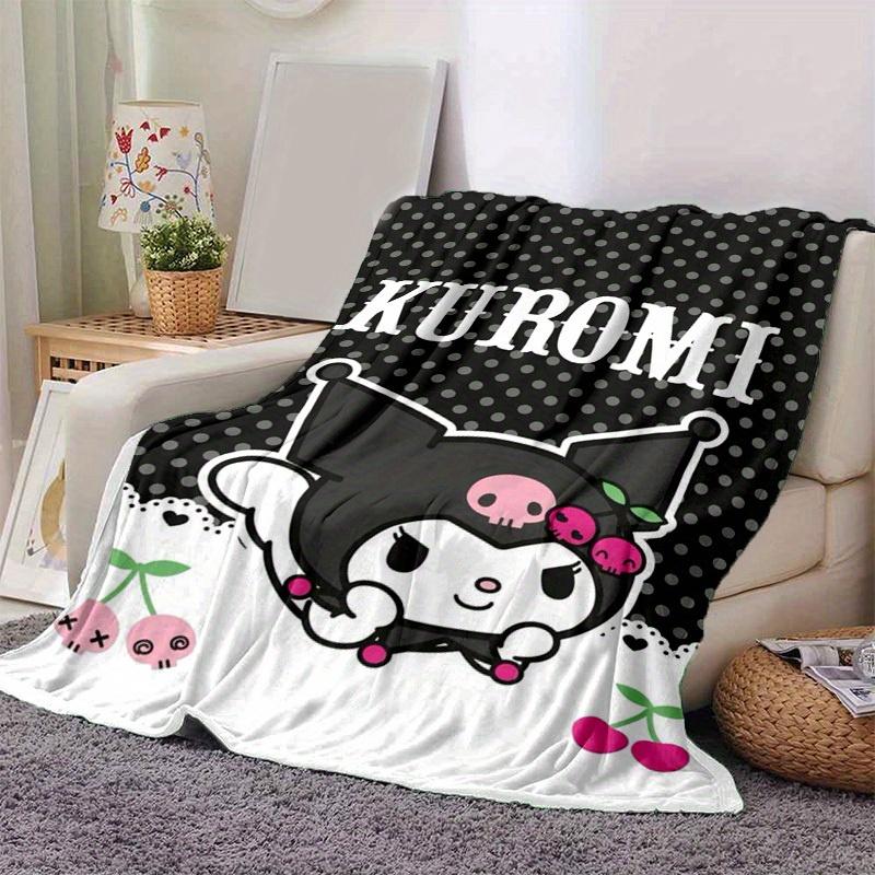 1pc. Cute Kuromi Skull Cherry Print Blanket - Perfect for Home, Office, Outdoor Use, Gift Idea, Suitable for All Seasonsz041760