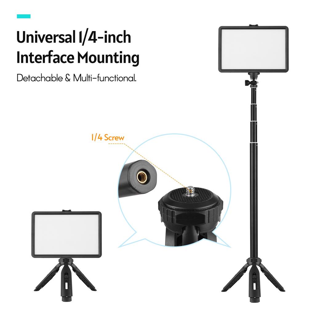 RGB Video Light Kit 10 Levels Brightness Dimmable USB LED Video Lighting Kit with Extendable Tripod