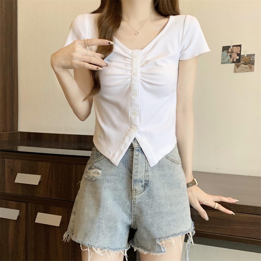 Women's Summer Slim Fit Cotton Polo T-Shirt with Fishbone Design and Custom Logo