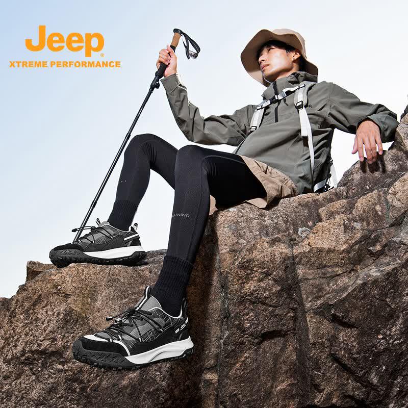 JEEP Men s Breathable Low-Top Hiking & Trekking Shoes 45 чёрный