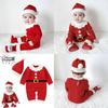 Adorable Christmas Baby Knitted Romper Jumpsuit Outfit W/ Santa Claus Sweater Hat