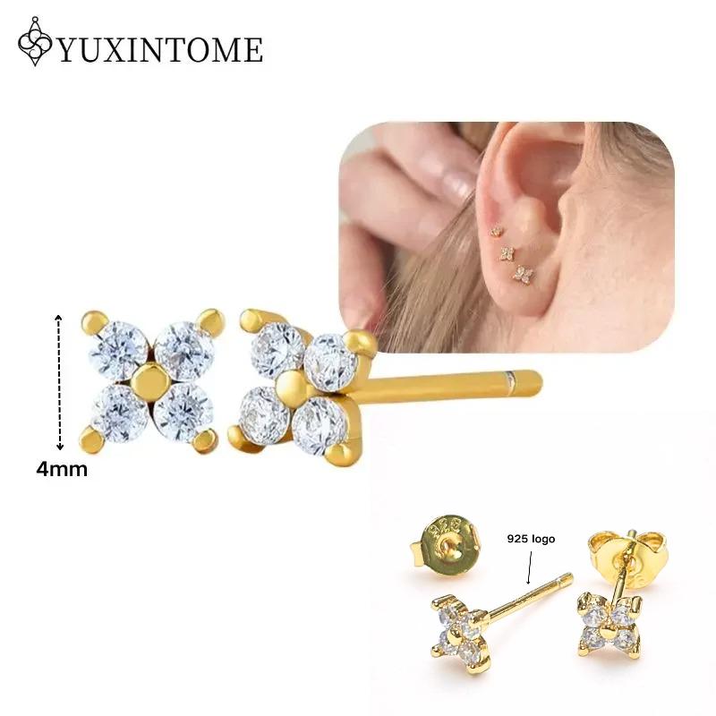 Dames 925 Zilveren Oorstekers Kristal Zirconia Waterdruppels Stud Hoops Goud Huggie Oorbellen Premium Luxe Feest Sieraden