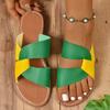 Flat Slippers Vintage Round Toe Cross Strap Soft Sole Wear Resistant Breathable Soft Sole Flip Flops Plus Size Shoes