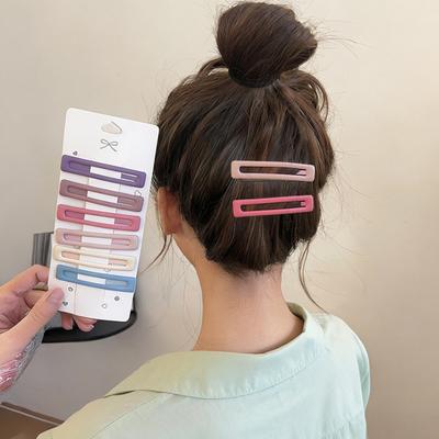 6 Stück Mädchen Haarspange Matt Farbe Rechteckige Haarspangen Stabil Rutschfest BB-Klammer Gesichtsformend Vielseitiges Haarstyling-Werkzeug