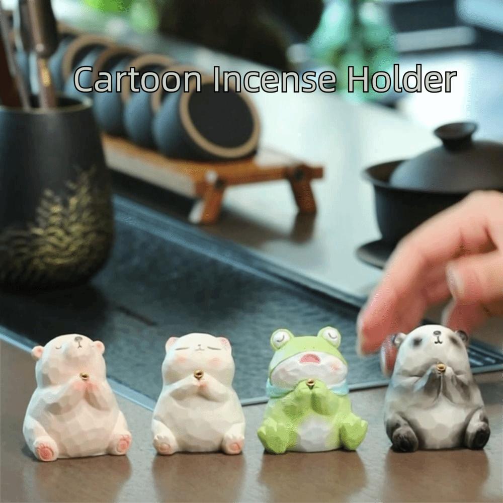 Frog Bear Panda Incense Stick Holder Resin Crafts Incense Holder Zen Incense Burner  Living Room