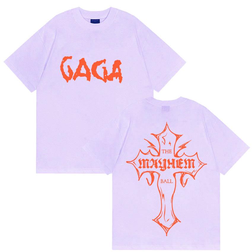 Lady Gaga The Mayhem Ball Album 2025 Print T-Shirt Unisex Women Summer Harajuku Vintage Oversized Cotton T Shirt Hip Hop Streetwear