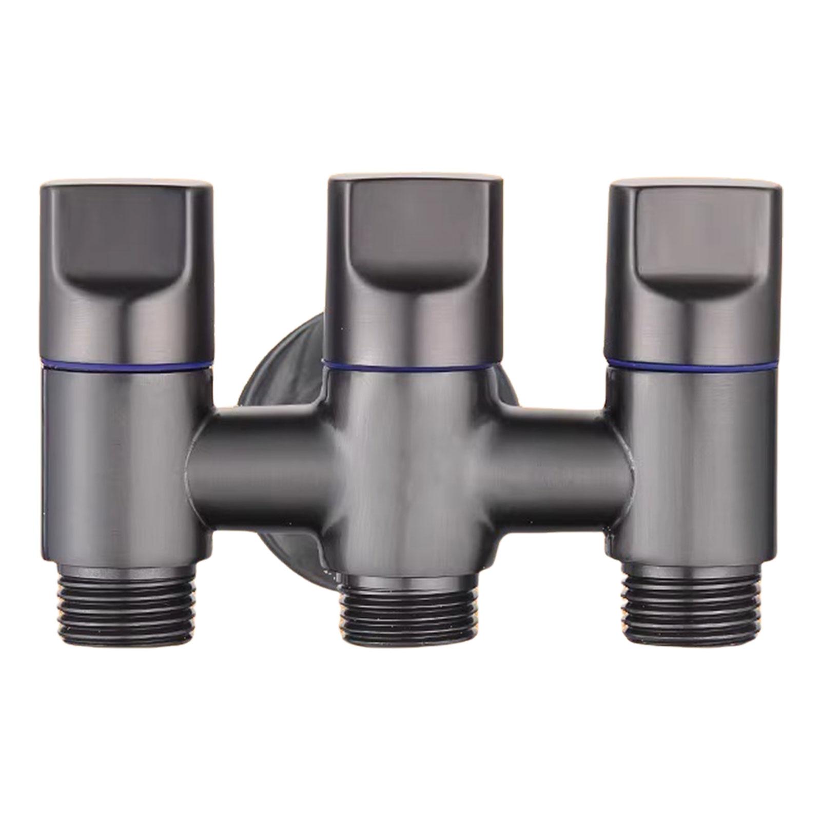 

3 Way Water Diverter Valves Steel Quick Connect Splitter Versatile 3 Way Water Distributor for Kitchen Bathroom Garden 1