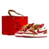 Court Borough Cushioning Abrasion Resistant Low Top Skateboard Shoes Women's Red Gold BQ5448-119(Team1302-S-BOX)