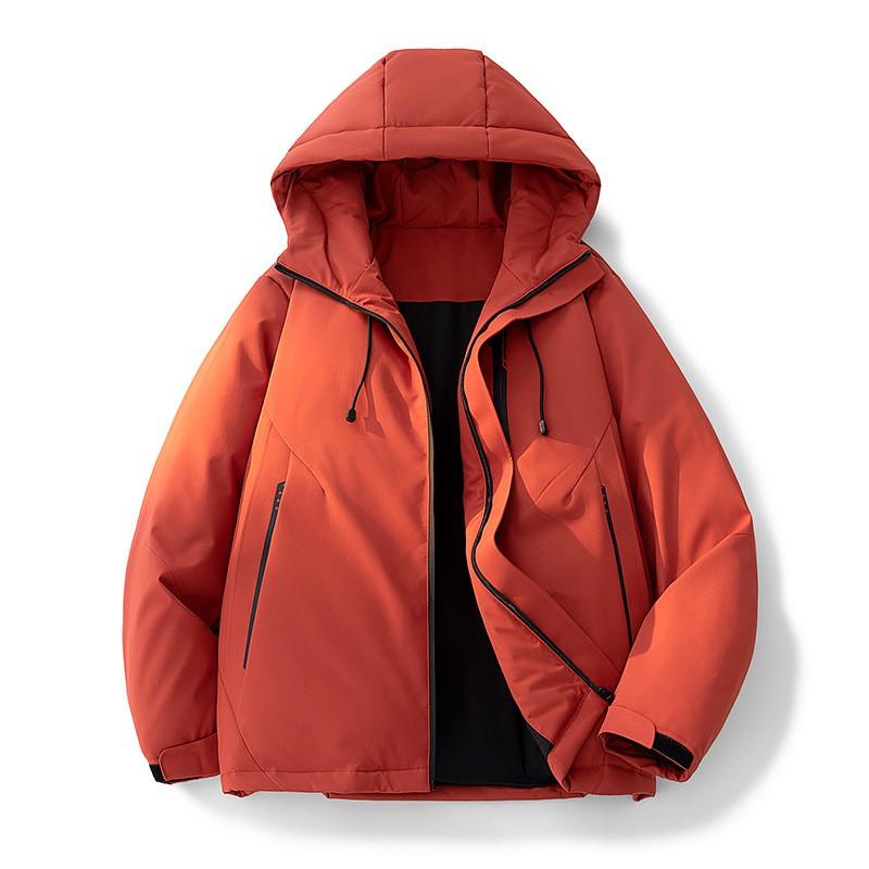 Mens Winter Hooded Puffer Jacket Thick Warm Casual Outerwear With Duck Down 85% Fill Power 600