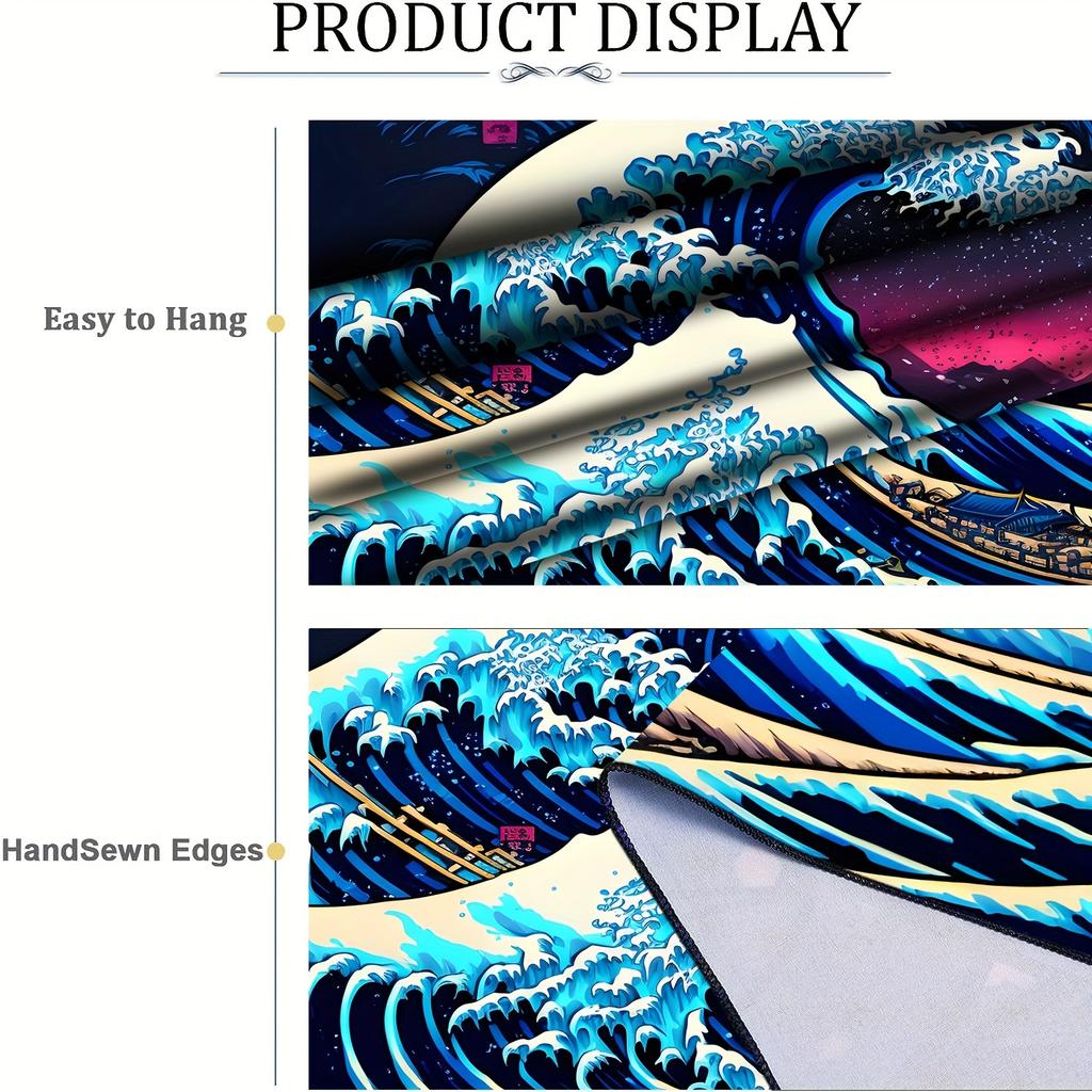 Great Wave Off Kanagawa Tapestry Vibrant Wall Hanging for Bedroom and Living Room Decor Ideal Gift for Art Lovers