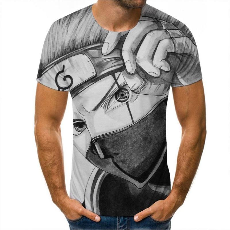 2026 Summer New Anime Naruto Pattern T-shirt 3D Digital Printed Short-sleeved Boys  Casual Top for Teenagers S