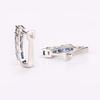 Blue Sapphire Oval Earrings 925 Sterling Silver Rhodium Fine Jewelry Gift for Her