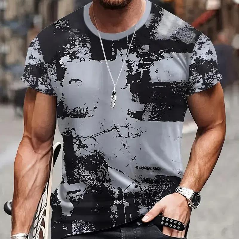 3D maskáčové tričko Pánské oblečení Outdoorová móda Neformální O výstřih Krátký rukáv Léto Street Oversized Muži Sportovní Vojenská trička