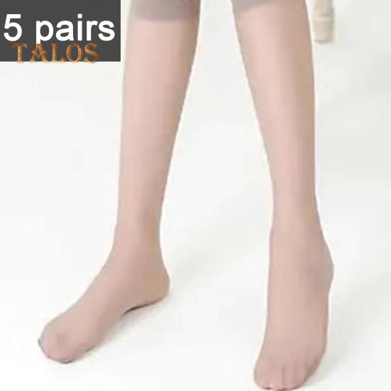 5 Pairs Women Stockings Ultra-thin See-through High Elasticity Anti-slip Solid Color Soft Breathable Quick Dry Lady Calf Length Long Socks