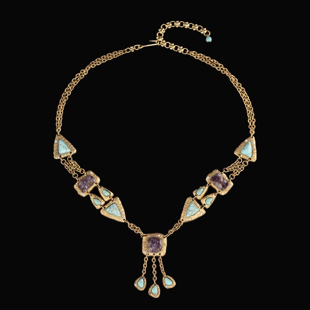 Direktlieferung Mittelalterlicher Vintage Schmuck Nischen Design Französische Retro Schlüsselbein Kette Halskette Halskette Neu