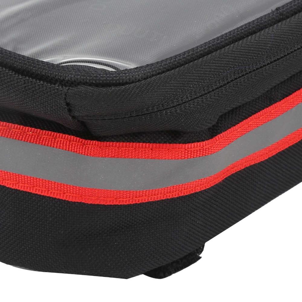 Hook and Loop Straps Bicycle Phone Bag 600D Nylon , TPU Bike Frame Phone Holder  Road Bike Riding