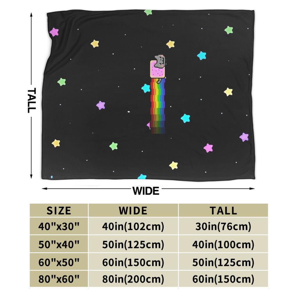 Katze Regenbogen Pixel Welt Nyans Decke Flanell Textil Dekor   Multifunktional Weiche Überwurfdecken für Bettwäsche Couch Teppich Stück