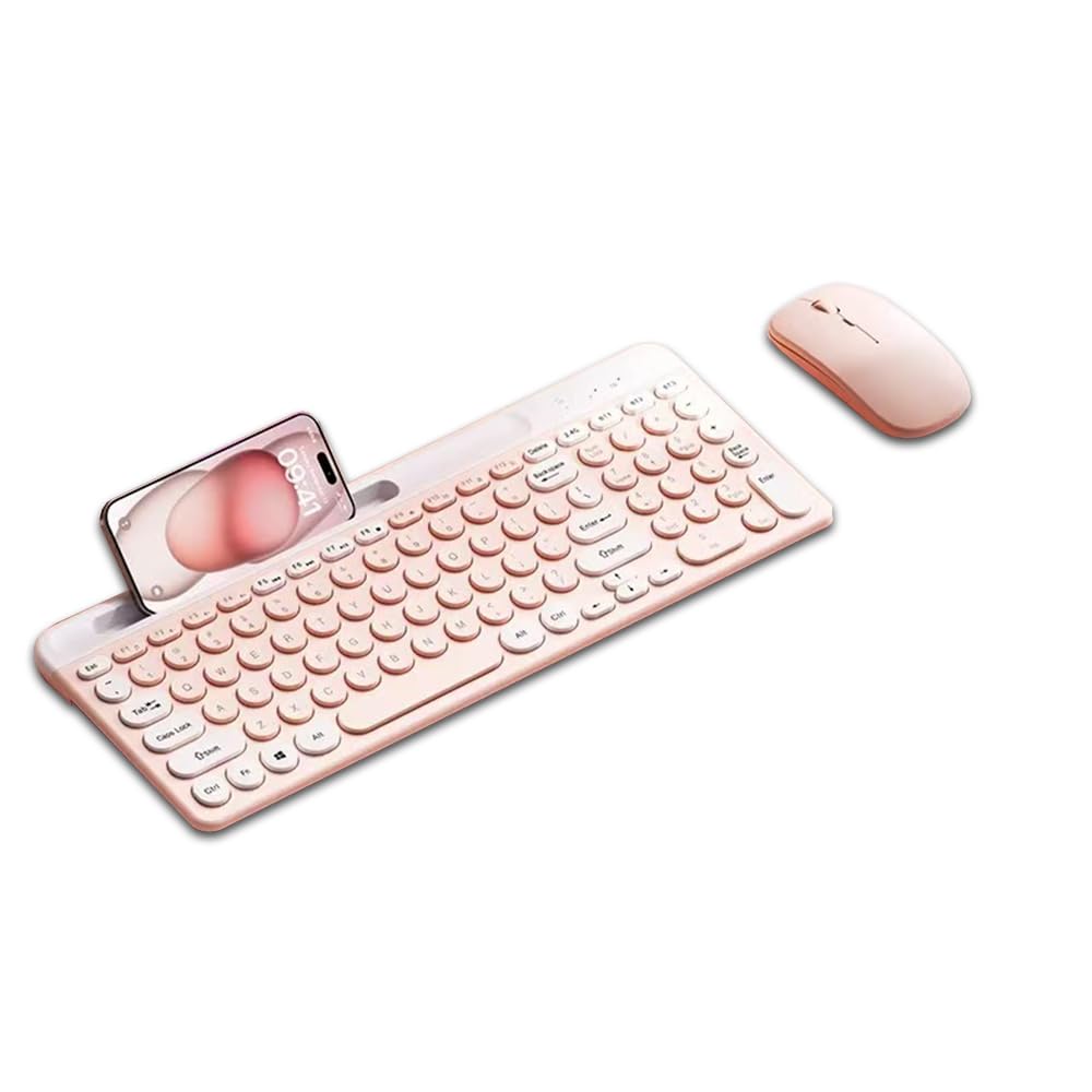 

[Multi-Pairing, 4-Device] BluetoothUSB Wireless Keyboard and Mouse Set with Numeric Keypad, Type-C Rechargeable, US Layout, Full Keyboard with