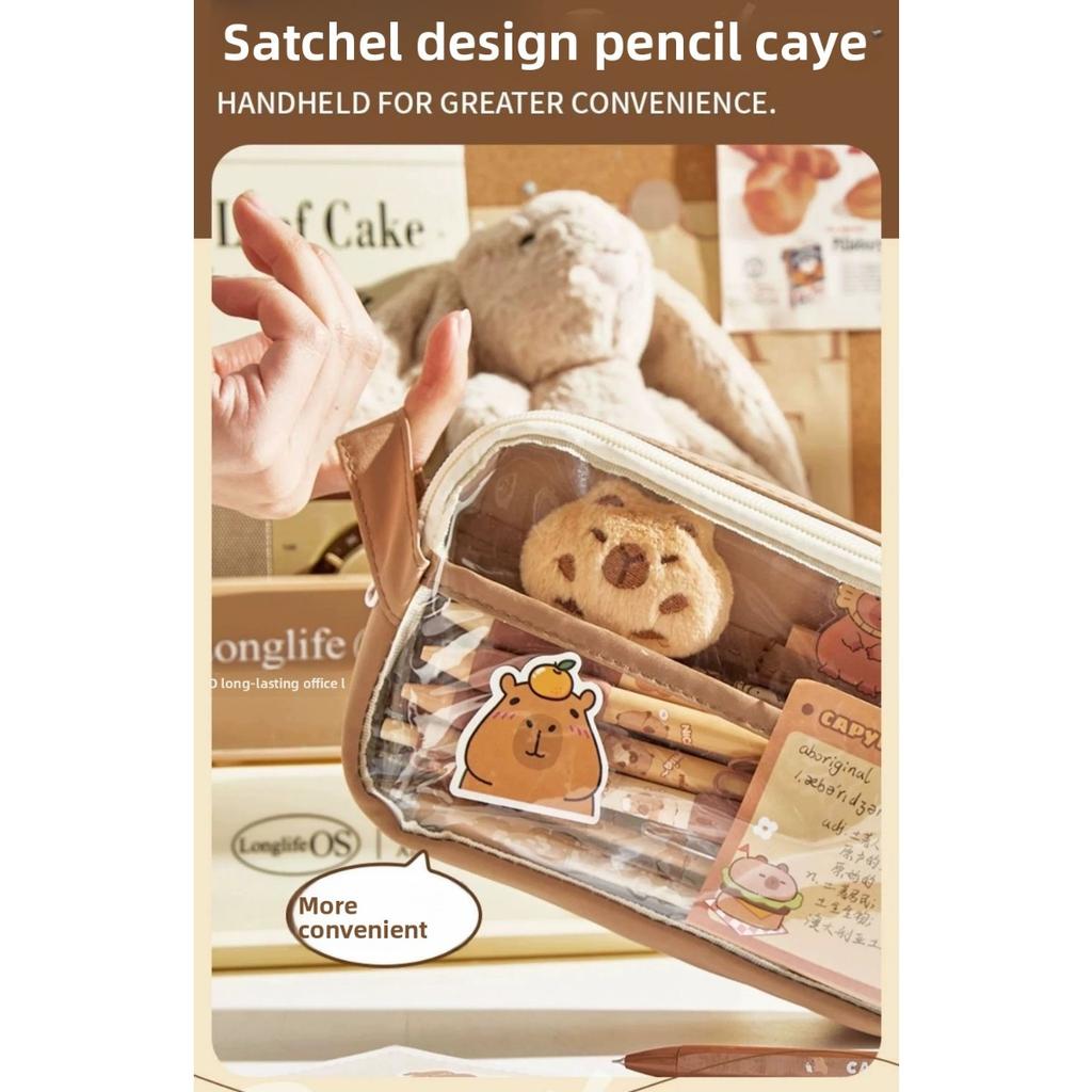 Cute Dolphin Canvas Pen Case Set  - Multi Layer Design, Zipper Closure - School Supplies and Essential for Returning To School