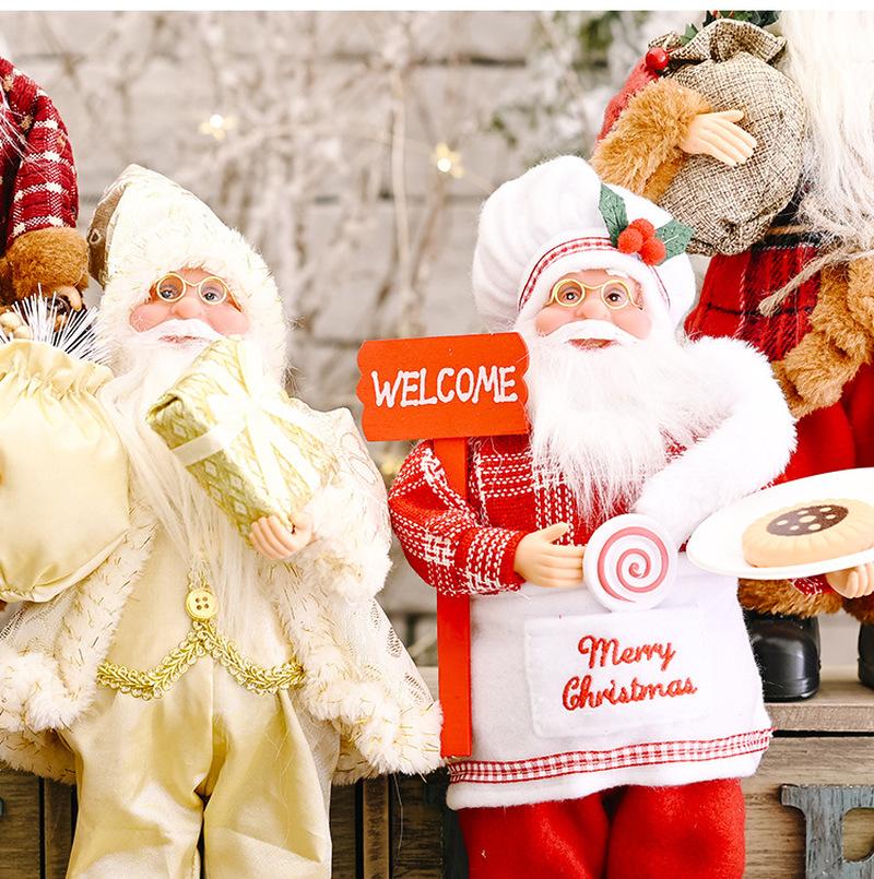 Christmas Decorations Standing Posture Santa Claus Doll Christmas Plastic Doll Creative Toy Decoration