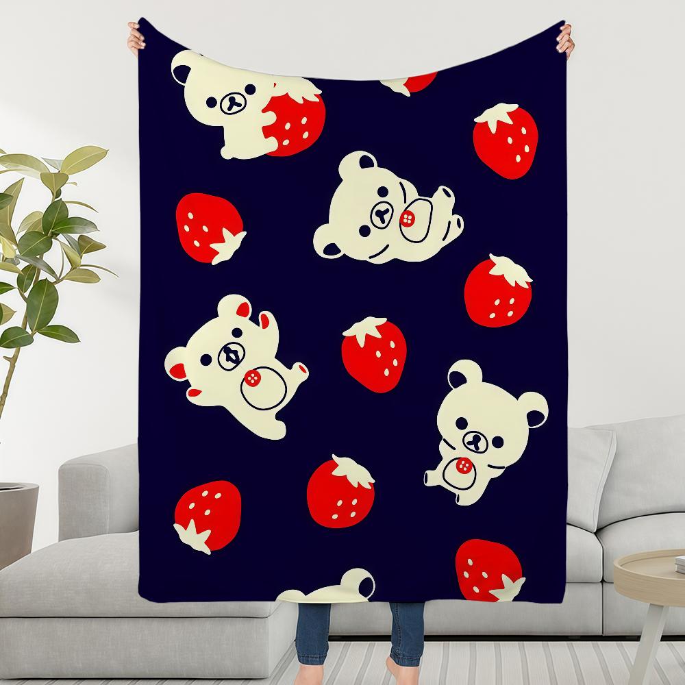 R-Rilakkuma Cute Bear Blanket Soft Warm Furry Throw Super Kids Toys Bed Sofa Car Cradle
