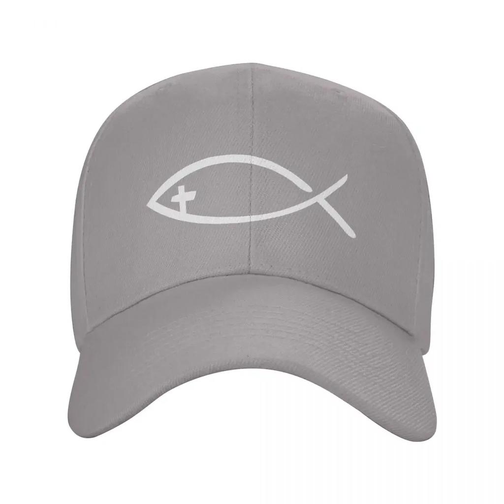 Custom Classic Jesus Cross Fish Baseball Cap Women Unisex Adjustable Christian Dad Hat Sports Snapback Caps