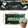 Pc Vintage Jerusalem License Plate D Flat Aged Green White Distressed Design X Inch Aluminum Metal Wall Decor for Home
