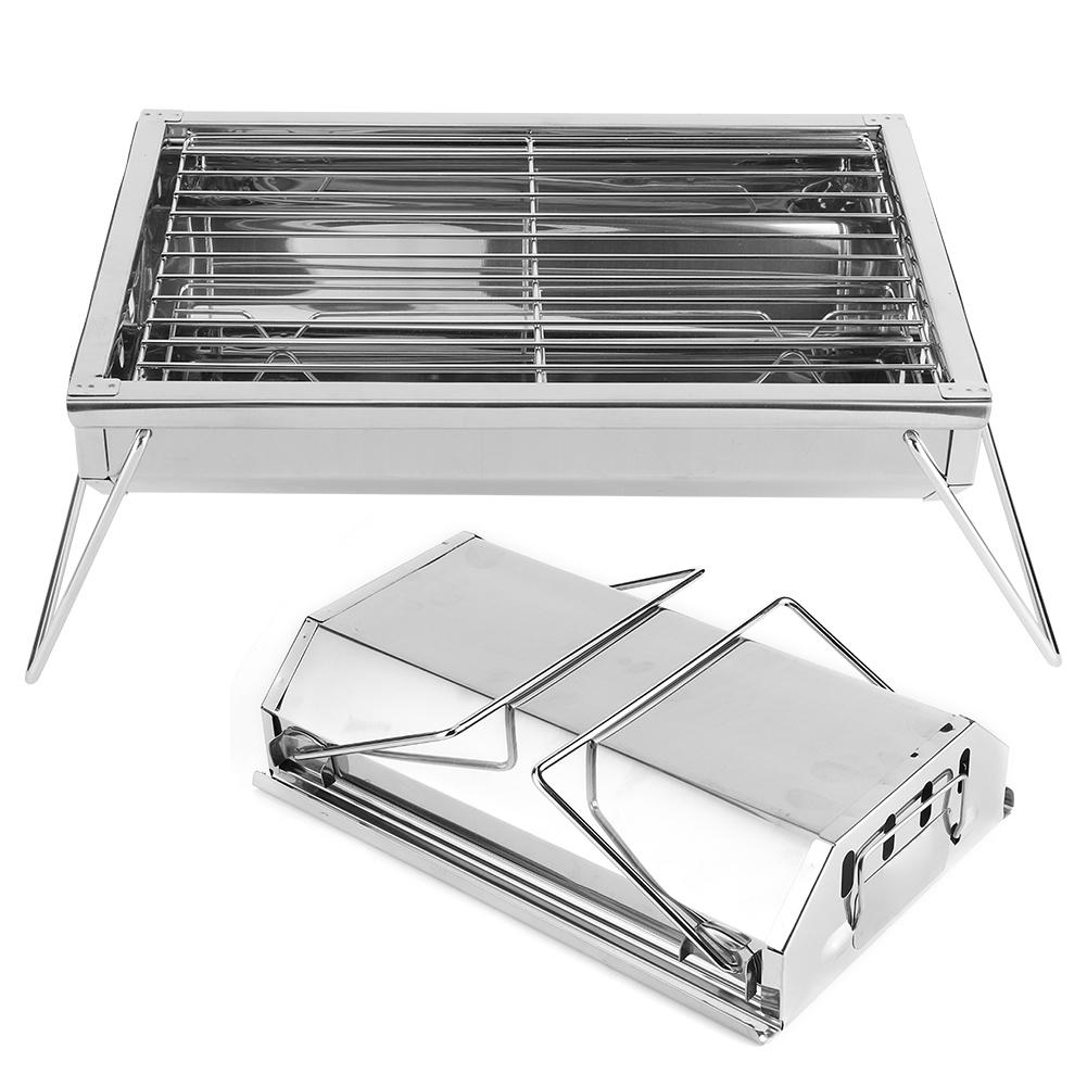 Barbecue Charcoal Grill Stainless Steel Folding Portable BBQ Tool Kits for Outdoor Camping Hiking Pi