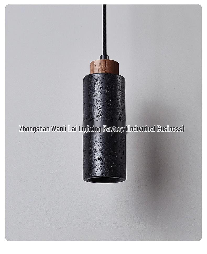 Wabi-Sabi Yellow & Black Travertine Pendant Light for Bedside, Restaurant, or Bar Counter