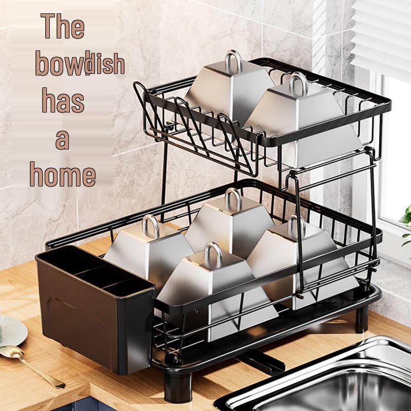 Double-Layer Carbon Steel Dish Drying Rack
