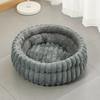 New Detachable Round Pet Bed Thick Warm Waterproof Dog Cat Nest All Season Small Medium Dog House with Removable Cushion