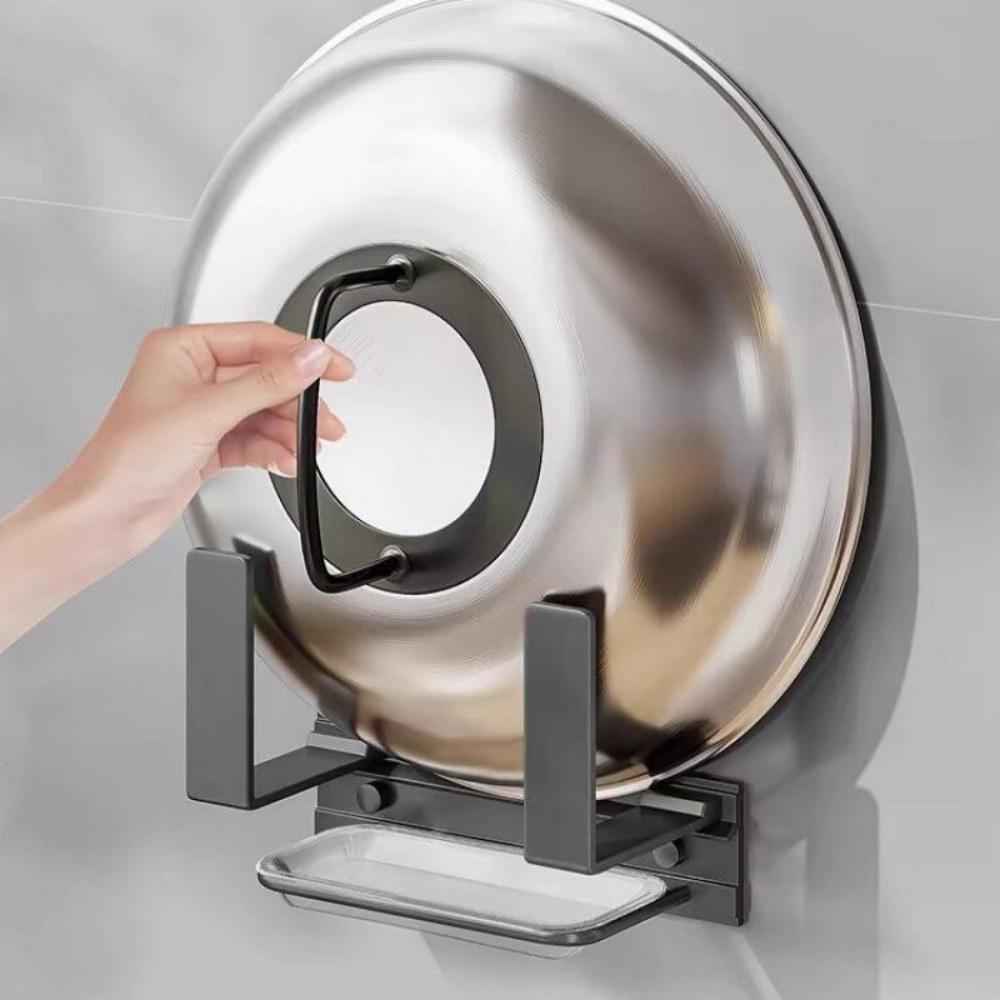 

1 шт. Органайзер-подставка для крышек кастрюль, настенный, для крышек кастрюль с поддоном, для дверцы кухонного шкафа, для хранения противней, сковород, подносов чёрный