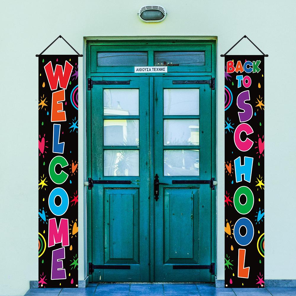 2pcs Back To School Ribbon Indoor/Outdoor Door Couplet