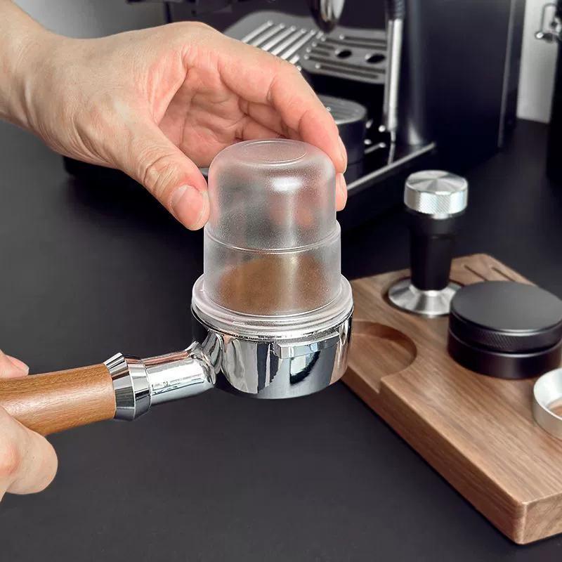 58Mm Coffee Portafilter Dosing Cup Black Clear Espresso Sniffing Mug Coffee Dosing Cup Anti-Flying Powder Coffee Machine Tools