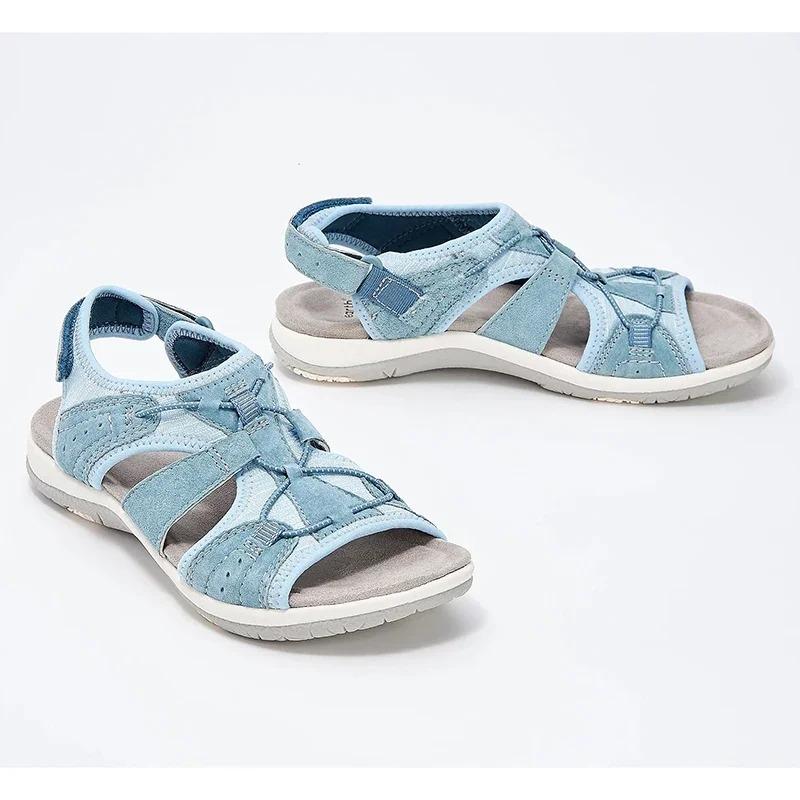 Fashion New Women Outdoor Beach Wedges Sandals Women Low Top Round Toe Casual Shoes Sports Comfortable Fish Mouth Opened Toe Sandals