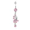 Bobisty14G Belly Button Bars for Women Surgical Steel Belly Bar CZ Butterfly Snake Clicker Navel Ring Body Piercing Jewellery