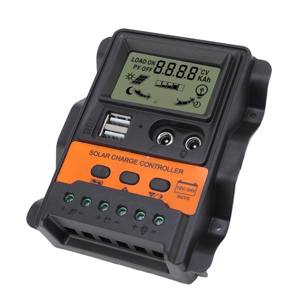 Solar Panel Controller 12V 24V Dual USB DC Port 20A Efficient Auto Adaptive for Street Light PV Power Generation