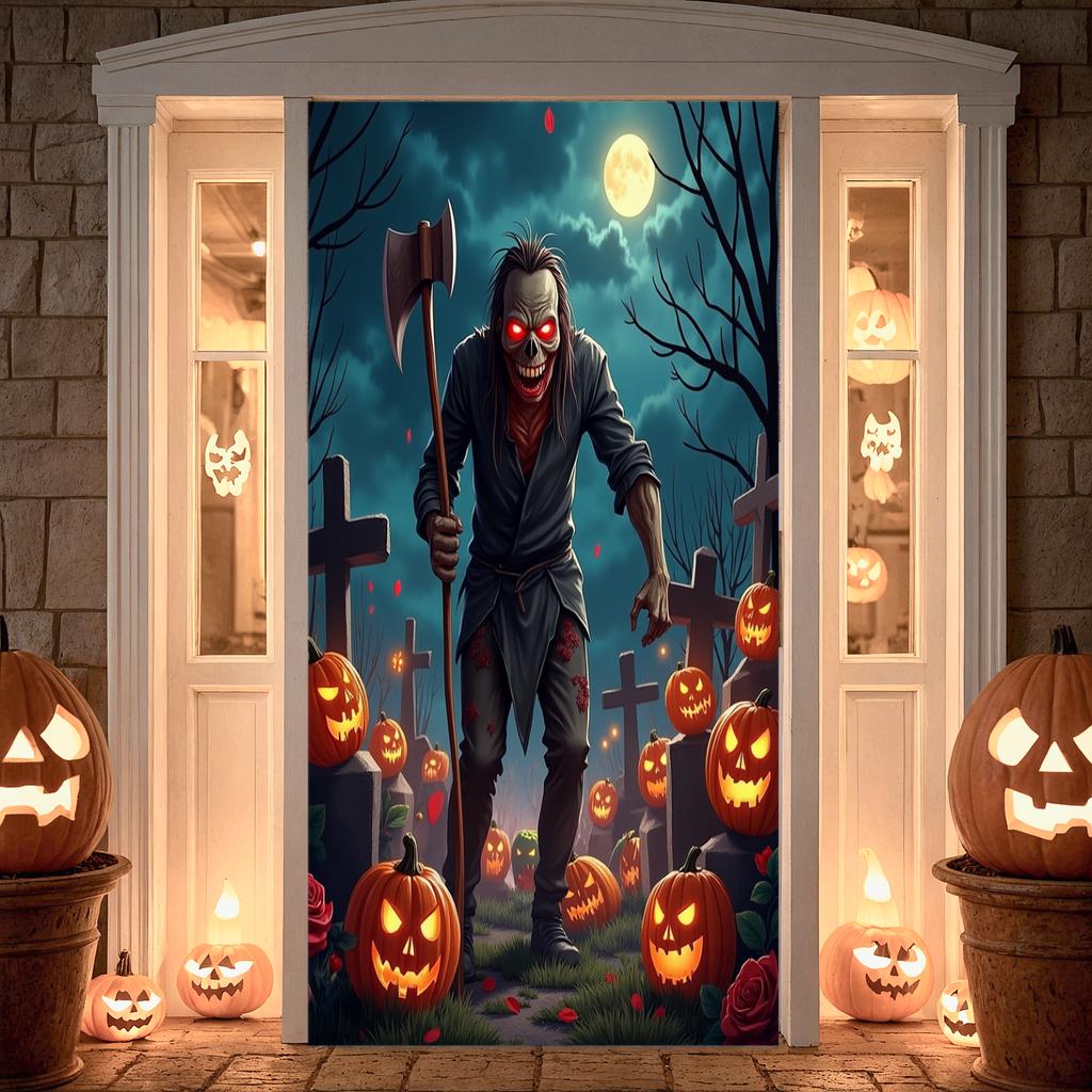 Party Decoration Full Moon Scene Scary Decor Spooky Banner Spooky Theme Horror Decoration For Spooky Celebration Halloween Party