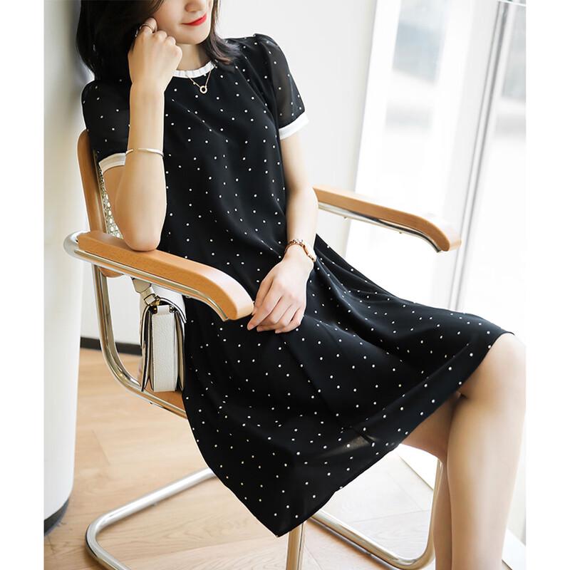 

Firstview Women s Urban Casual Short-Sleeve A-Line Dress M