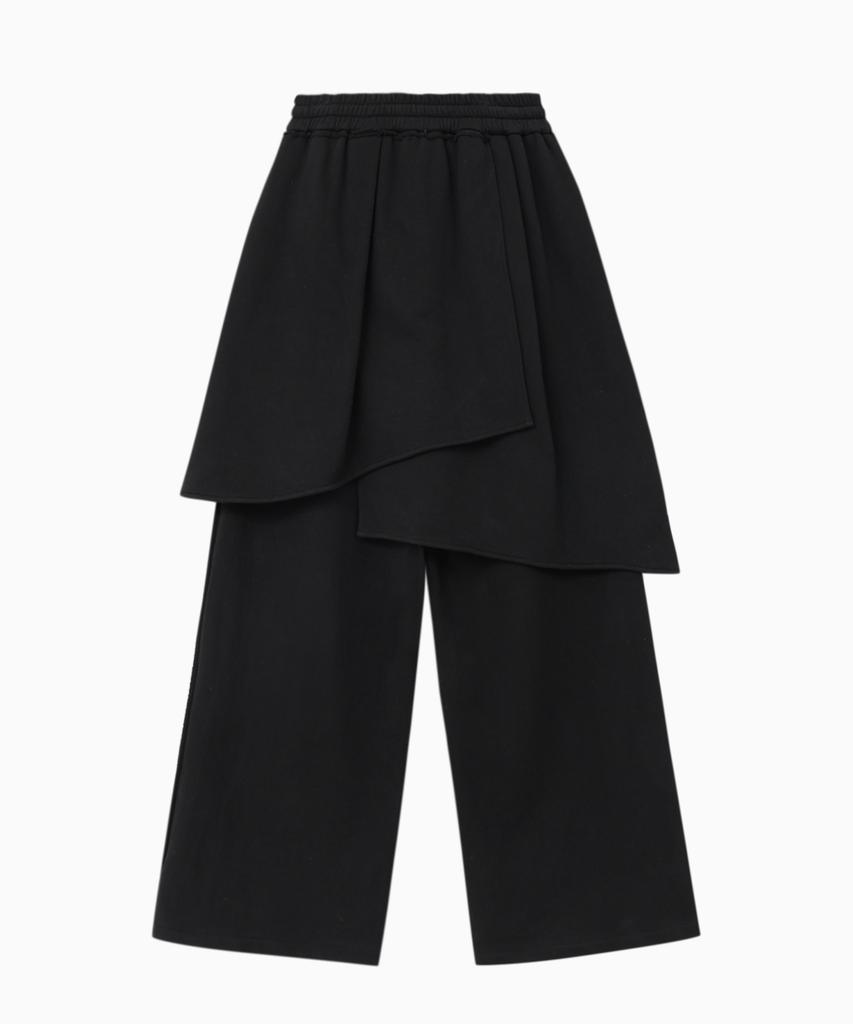 Jenyujeu Layers Wrap Sweatpants - Black