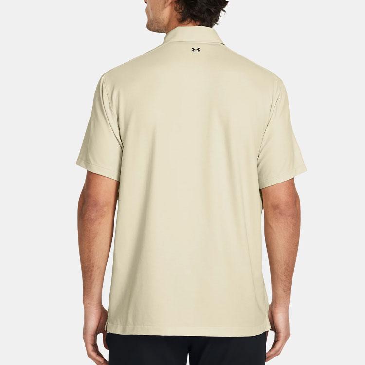 Under Armour UA Tour Tips Color Block Logo Casual Short Sleeve Polo Shirt Men Polo Shirts Mud 1385128-273