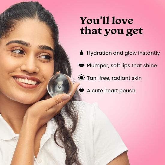 Foxtale Glow On Heartbeat Skincare Gift Set | Hydrating Cleanser, Tan-Removing Face Mask| Travel-Friendly Self-Care Kit for Radiant