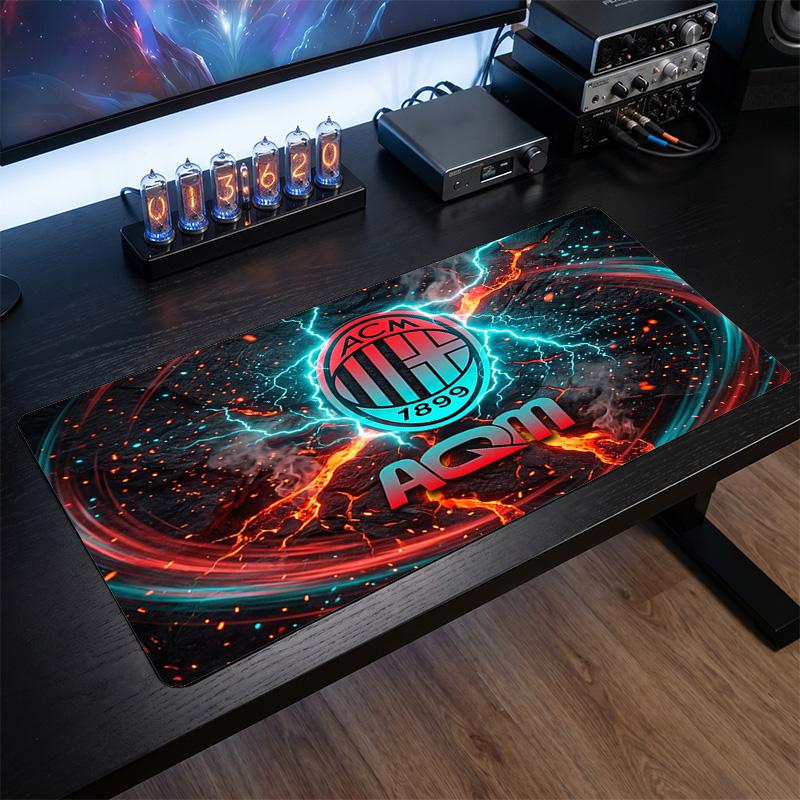 Tappetino per Mouse Grande Stampato AC Milan, Tappetino Morbido in Gomma Antiscivolo per Scrivania da Gioco per Ufficio Laptop Computer Decorazione